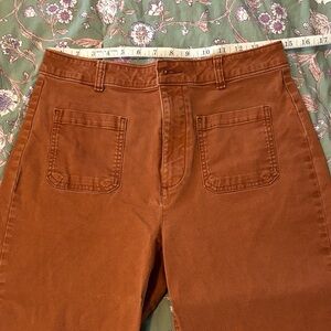 Women’s Brown wide leg cropped Pants, size 8
